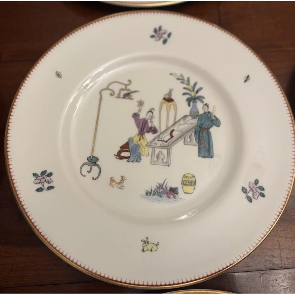 Set 12 Royal Worcester Early Worcester China Reproduction Plates Chinoiserie